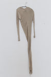 Marc le bihan shoulder lace long -sleeved dress 2864 tilleul